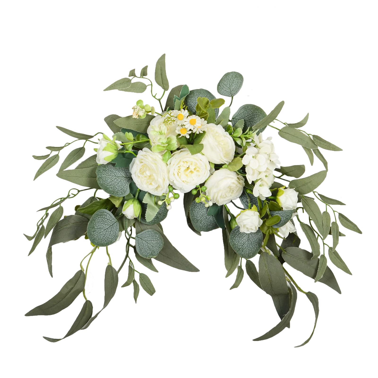 Amazon.com: MOTUZP 17.7inch Floral Swag, White Mixed Spring